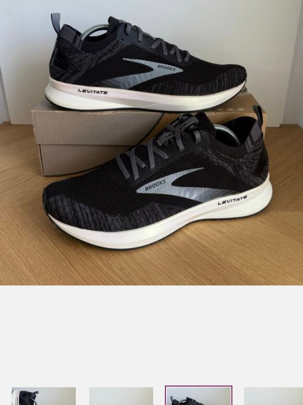 Brooks Levitate Running Shoe - Black & White - Picture 4 of 9